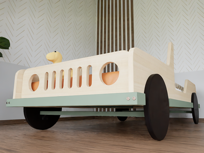 Children's car bed in the shape of a jeep SAFARI 80x160 cm - The JDH Store